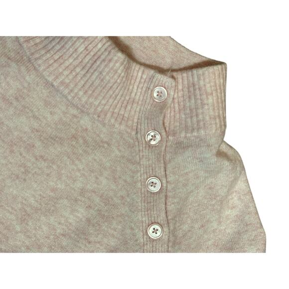 Talbots Plus Mock Neck Sweater Women 1x Heathered Pale Pink Tunic Cozy Comfy - Picture 3 of 5